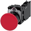 [3SU1100-1BA20-3FA0] SIEMENS/EP pulsador de seta, 22 mm, redondo, plástico, rojo,  (New)
